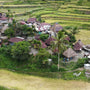 Aerial Small Rice Terraces Village