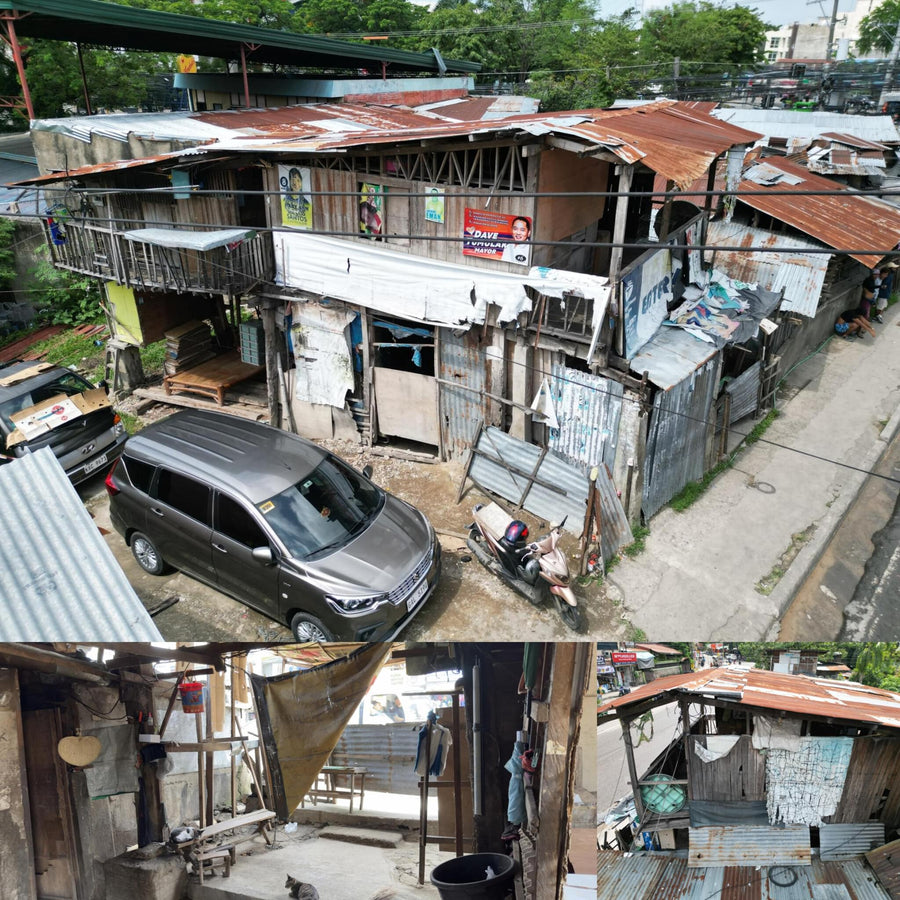Wooden Slum House with Corrugated Roof
