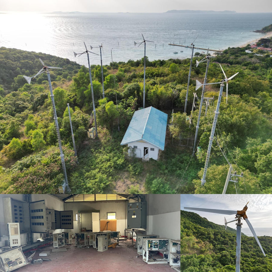 Abandoned Small Wind Farm Island Facility