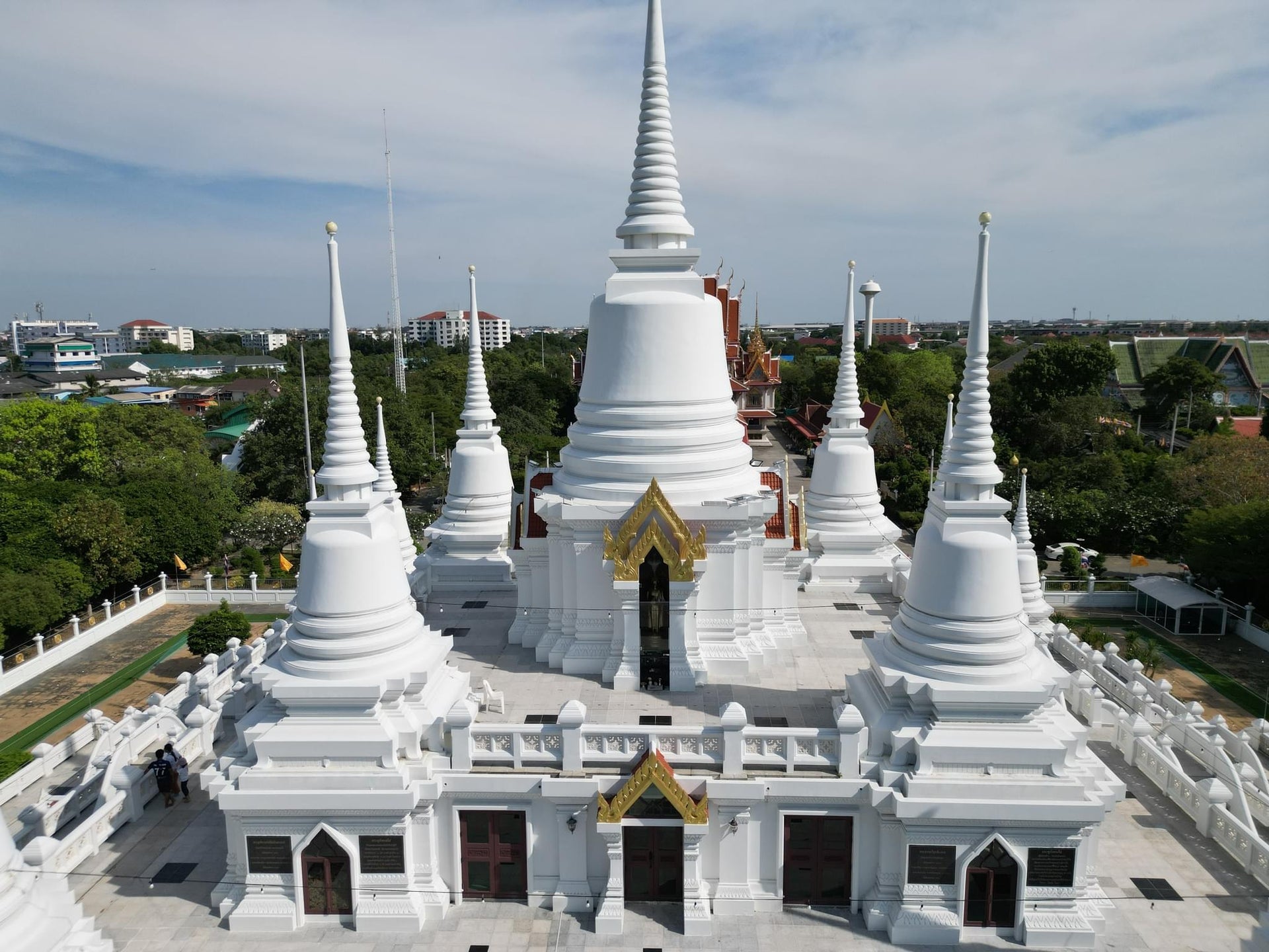 White Multi Stupa Buddhist Temple
