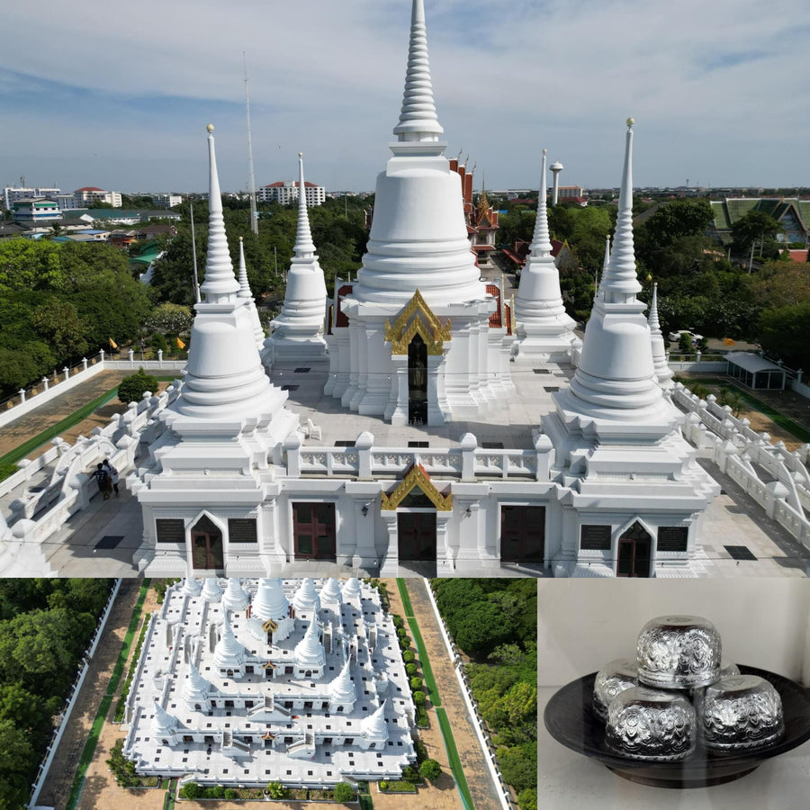 White Multi Stupa Buddhist Temple