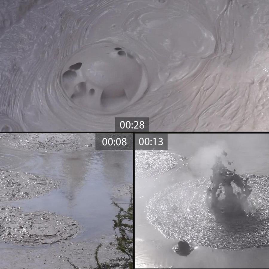 Bubbling Bursting Mud Pools