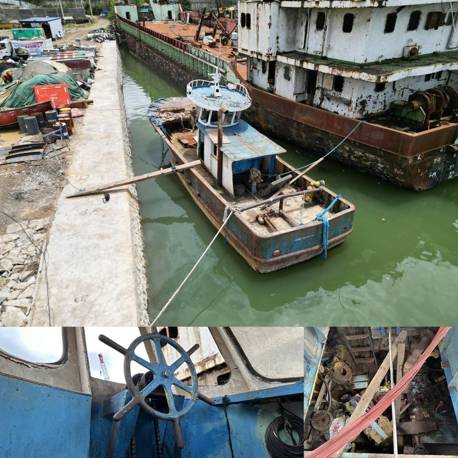 Small Rusty Boat Interior and Exterior