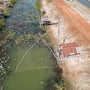 Asian Canal Bamboo Fishing Huts