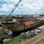 Rusty Abandoned Vehicle Ferry Ship