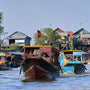 Cambodian Wooden Passenger River Boats