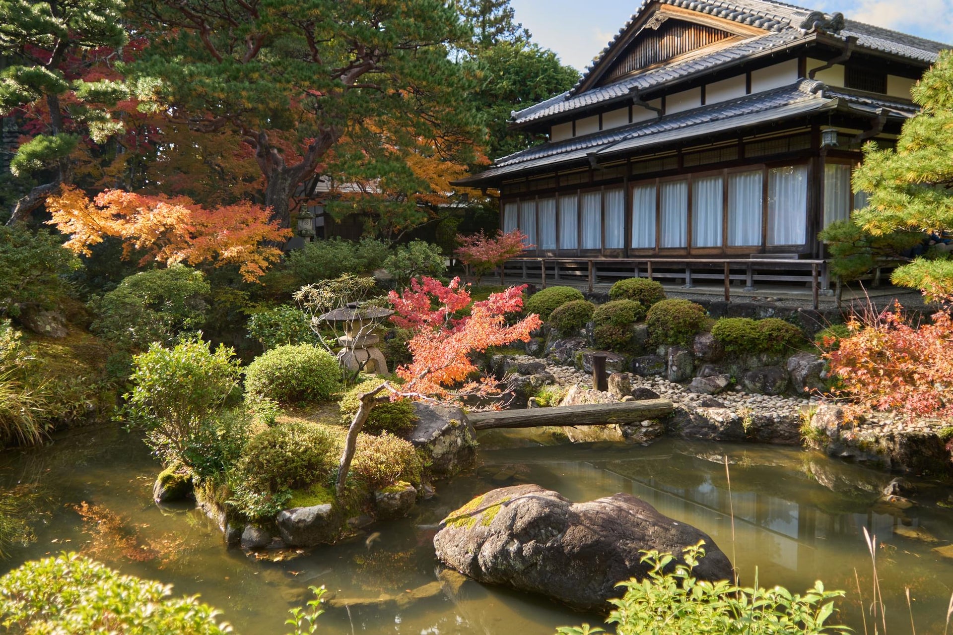 Japanese Zen Garden in Autumn