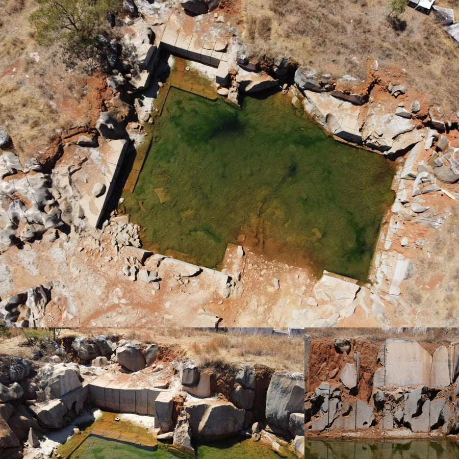 Grey Marble Quarry Green Pool
