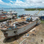 Makeshift Rusty Cargo Ship Repair