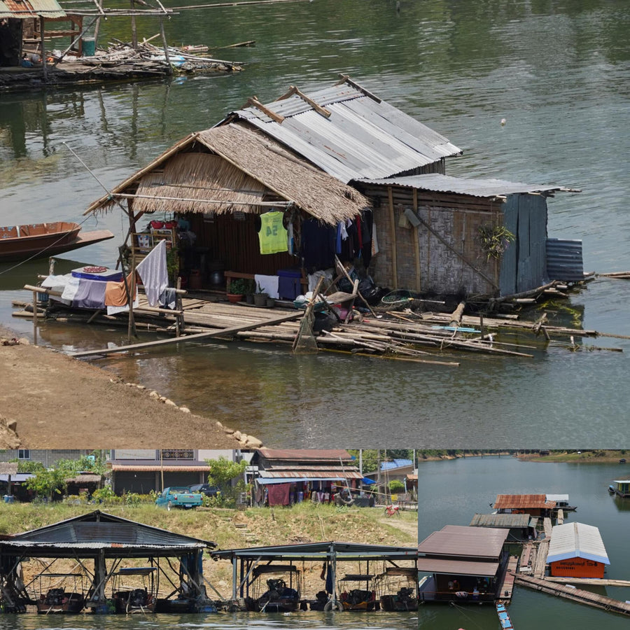 Asian Lakeside Slums Housing