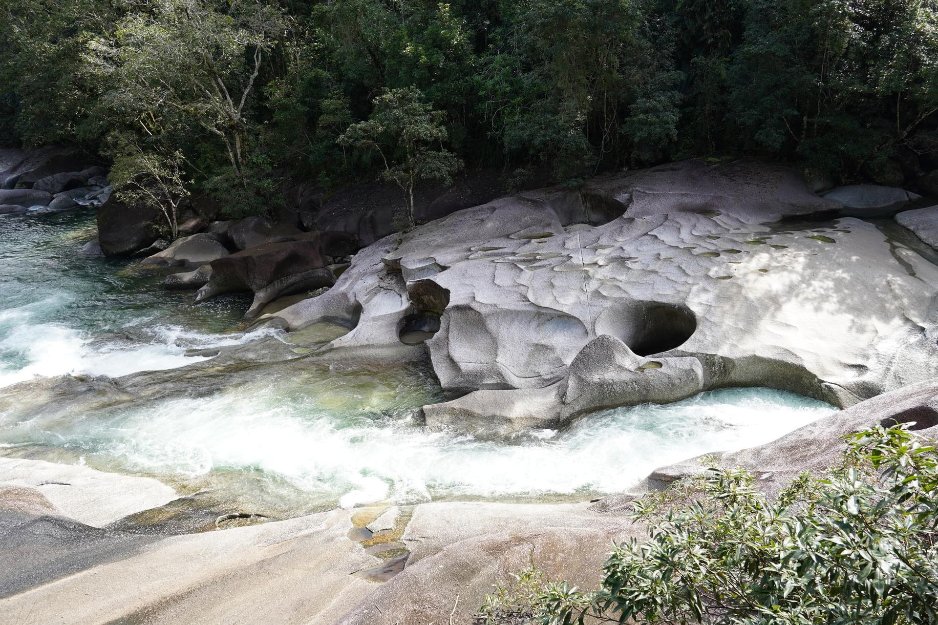 Large Smooth Granite Boulders Stream